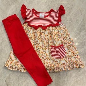 Stitchy Fish girls size 6 legging set